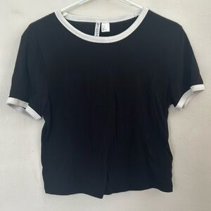 Cropped black and white tee from divided.
